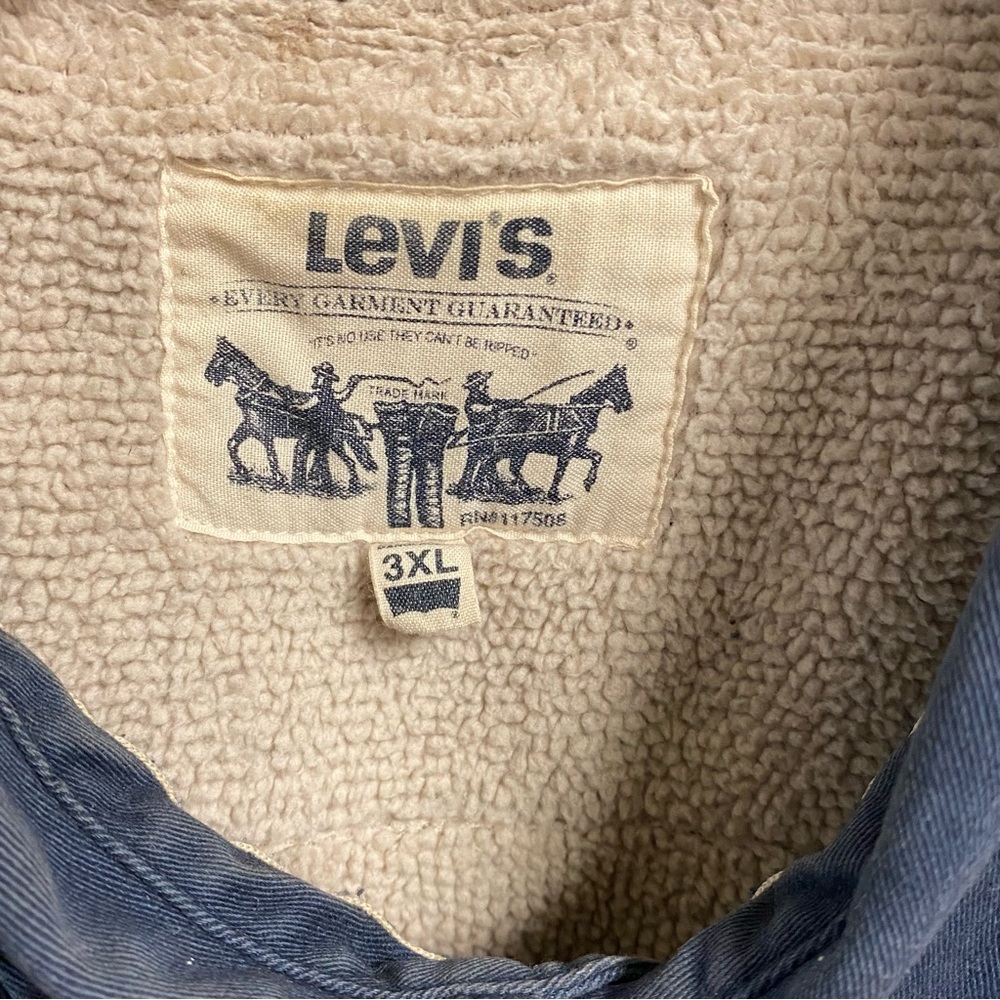 Levi's Men's Sherpa Blue Button Up Insulated/fleece Outdoor Chore Jacket Size 3X - Picture 16 of 16